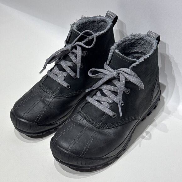 Timberland Women's Mt. Hayes Black Nubuck Leather Waterproof Winter Boots Size 8 - Picture 7 of 14